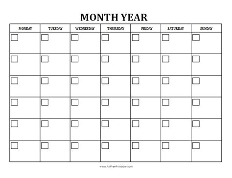 Lovely Printable Blank Monthly Calendars Free Printable Calendar Monthly