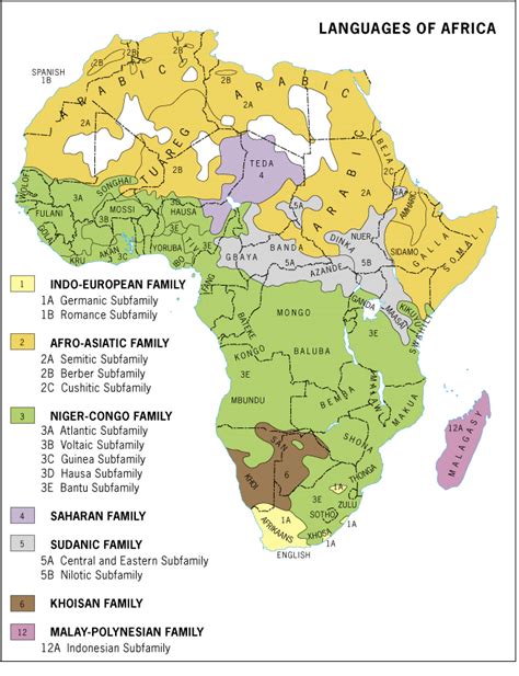 Major Languages Of Africa Full Size