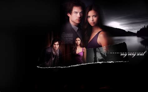 Damon And Elena The Vampire Diaries Tv Show Wallpaper