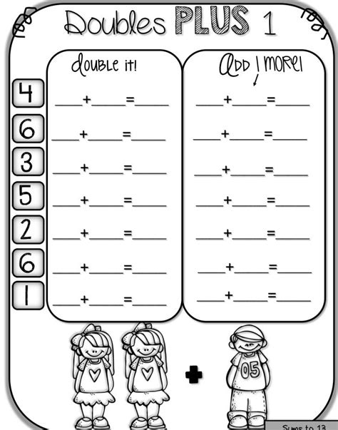 Free Doubles Numbers Worksheets For First Grade