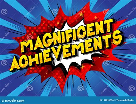 Magnificent Achievements Comic Book Style Words Stock Vector