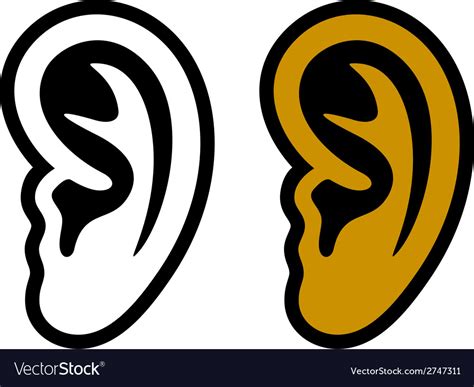 Human Ear Symbols Royalty Free Vector Image Vectorstock
