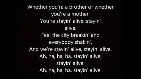Bee Gees Stayin Alive With Lyrics Youtube