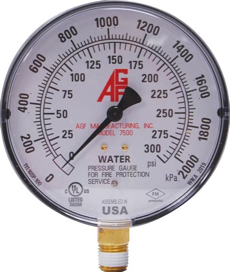 Agf 7500 Pressure Gauge For Fire Protection Services