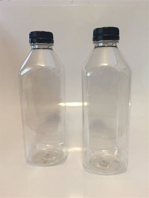 6 32 Oz Clear Food Grade Plastic Juice Bottles With Tamper Evident