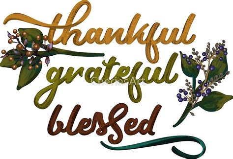 Thankful, Grateful, Blessed | Oil Painted Look | Sticker | Blessed, Grateful, Thankful