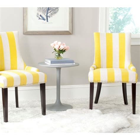 Lumisource lombardi dining chair, espresso with yellow, set of 2by lumisource(3). Safavieh Lester Yellow and White Linen Blend Dining Chair ...