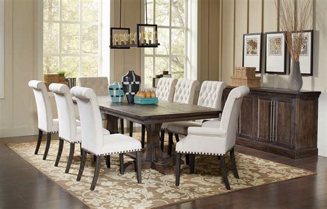 Dining room furniture set of table and four chairs. Weber Dining Room Set W/ Cream Chairs Coaster Furniture ...