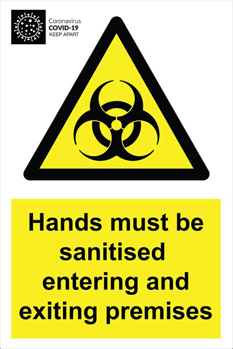 Covid 19 Sign Hands Must Be Sanitised Pvc Sign 400x600