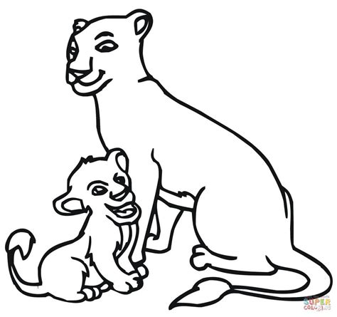 Here you can explore hq lion cub transparent illustrations, icons and clipart with filter setting like size, type, color etc. Baby Lion and Lioness coloring page | SuperColoring.com
