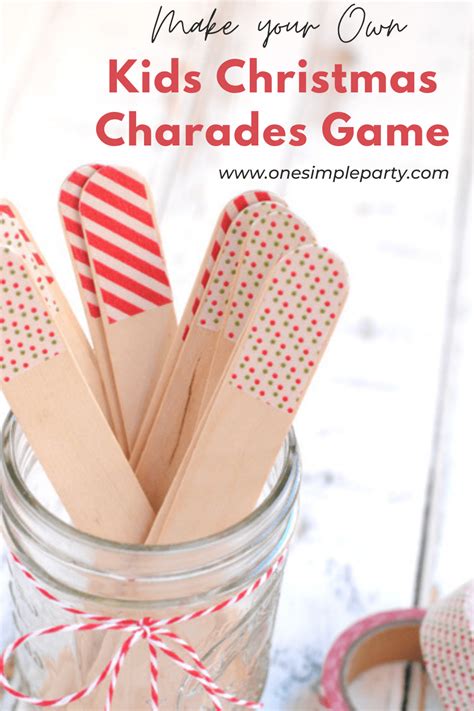 Kids Christmas Charades Game One Simple Party