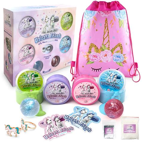 Unicorn Slime Kit For Girls Friends Fluffy Cloud Poop Slime Kit With