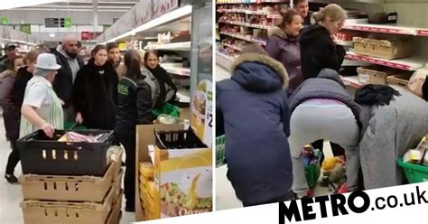 Shoppers Fight To Get Hands On Bargain In Supermarkets Reduced Aisle