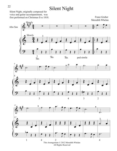 Christmas Duets For Alto Saxophone And Piano Silent Night Sheet Music