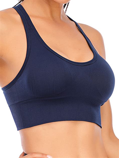 bag wizard women s racerback sports bra with criss cross back padded sports comfortable yoga