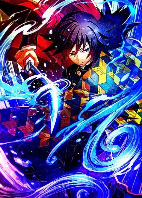 Anime Demon Slayer Giyuu Poster Print On Metal Reoakademon