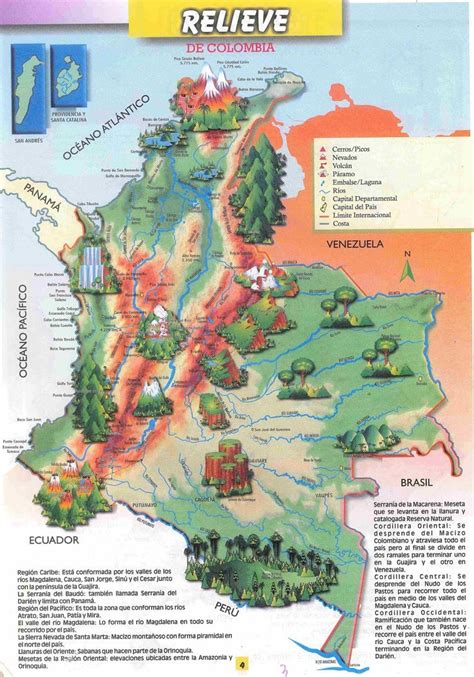 El Relieve En Colombia Mapa De Colombia Mapas Mapa Relieve De Colombia