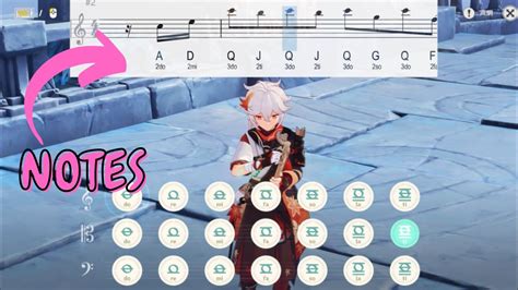 Genshin Impact Lyre Note Sheet