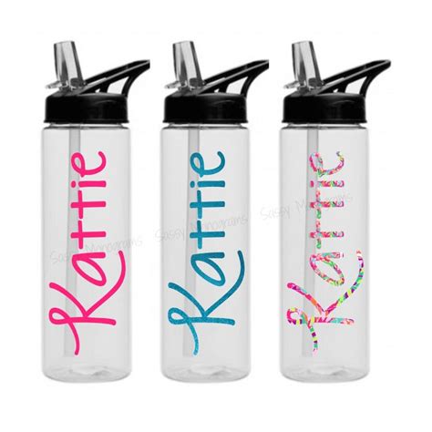 Personalized 24oz Water Bottle Glitter Lilly Name