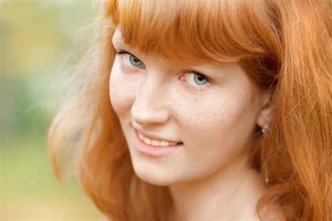 Portrait Of Young Beautiful Red Haired Woman Stock Image Everypixel