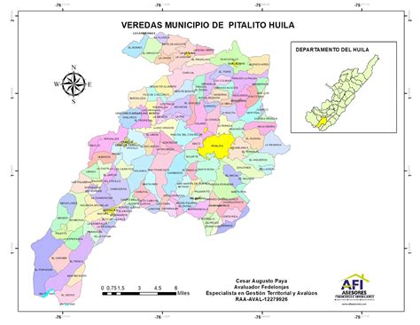 Mapa Veredas Municipio De Pitalito Huila Huila Sig