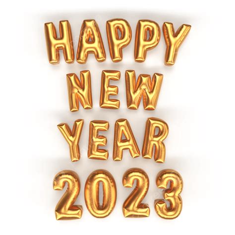 Golden Letters From Foil With The Inscription Happy New Year 3d