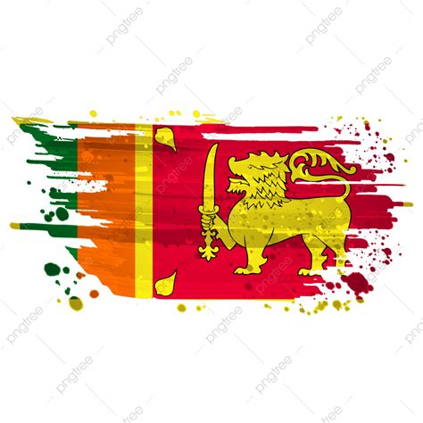 Sri Lanka Flag Png Transparent Sri Lanka Flag Watercolor Paint Brush
