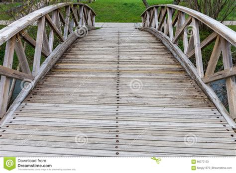 Wooden Bridge Over The River Stock Image Image Of Peaceful Brown