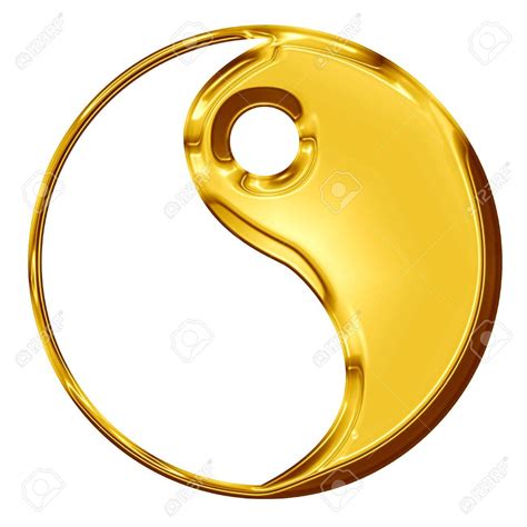Free Download Golden Yin Yang Symbol On A White Background Stock Photo