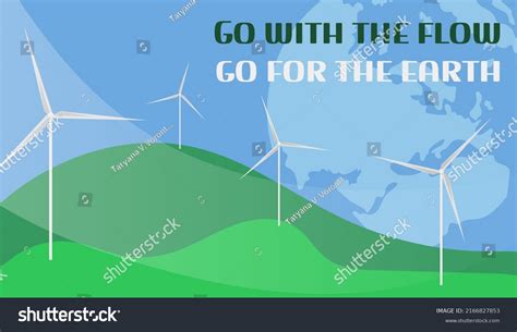 Go Flow Vector Illustration Wind Turbines Stock Vector Royalty Free