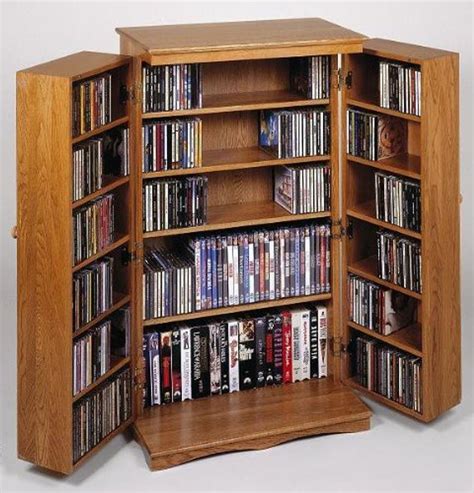 Solid Hardwood Mission Style Cddvd Storage Cabinet Oak