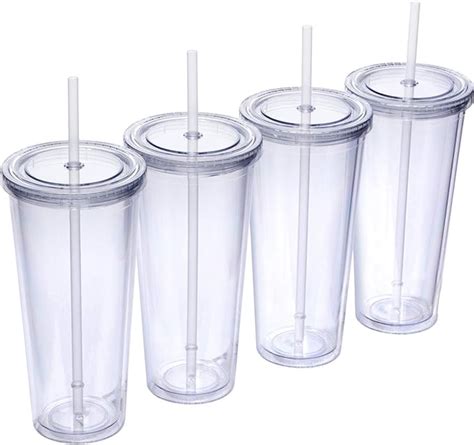 Zephyr Canyon Vasos De Plástico De Doble Pared De 24 Onzas Con Tapas Y
