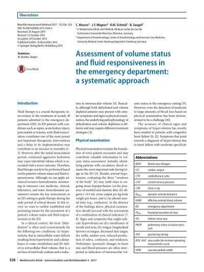 08 Assessment Of Volume Status And Fluid Responsiveness In The