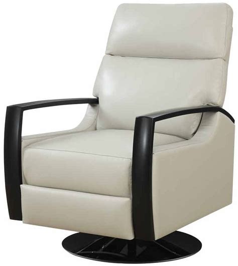 Cosmopolitan Off White Leather Swivel Recliner From Emerald Home