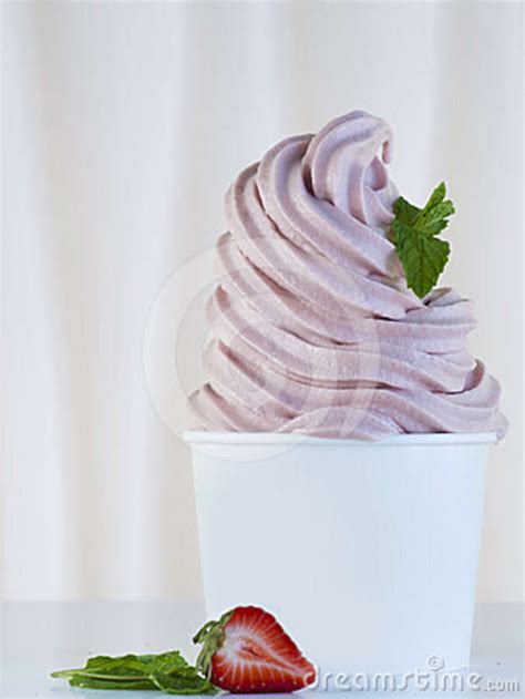 Frozen Soft Serve Yogurt Stock Photo Image Of Dishware 24437504