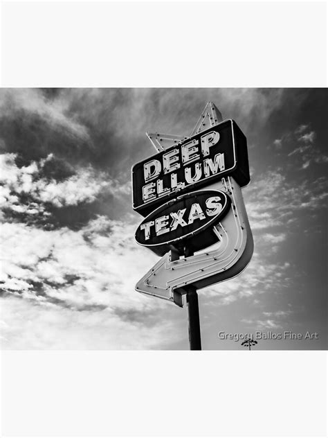 Deep Ellum Texas Sign Black And White Poster For Sale By