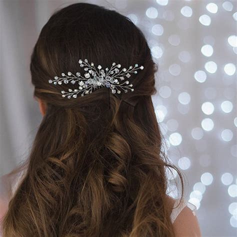 1pcs Wedding Crystal Pearl Hair Pins For Silver Bridal Hair Accessories