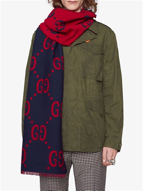 Shop Gucci Gg Jacquard Wool Silk Scarf With Express Delivery Farfetch