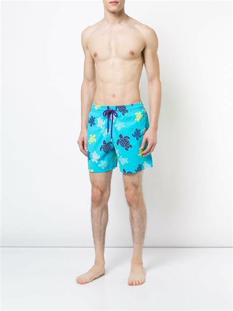 Vilebrequin Moorea Blue Turtle Swim Trunks Mitchell Stores