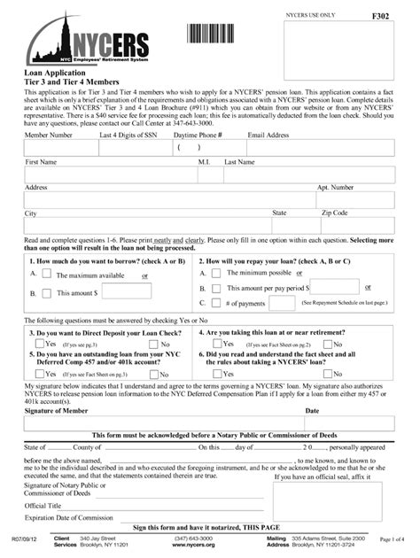 2012 Form Ny Nycers F302 Fill Online Printable Fillable Blank