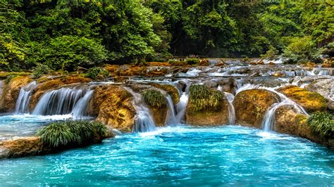 River Waterfall In Xiaoqikong Scenic Area Libo County Guizhou