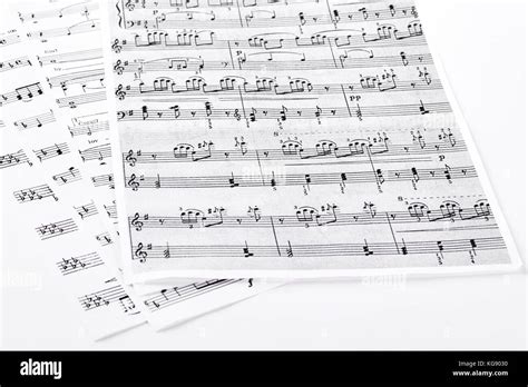 Sheets With Musical Notes Stock Photo Alamy