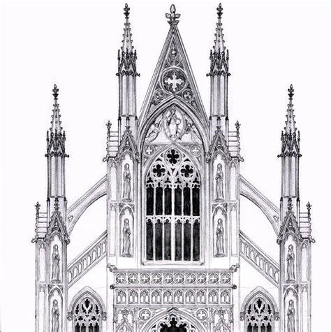 Gothic Facade By Dashinvaine Gothic Architecture Drawing Gothic