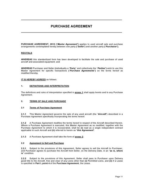 Printable 37 Simple Purchase Agreement Templates Real Estate Business ...