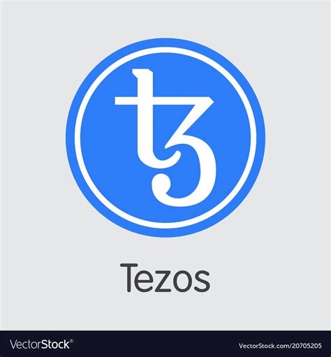 Digital money currency logo designer's description. Tezos digital currency xtz colored logo Royalty Free Vector