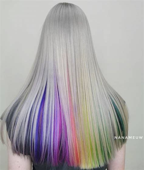 Rainbow Peek A Boo Hair Styles Vivid Hair Color Hidden Rainbow Hair