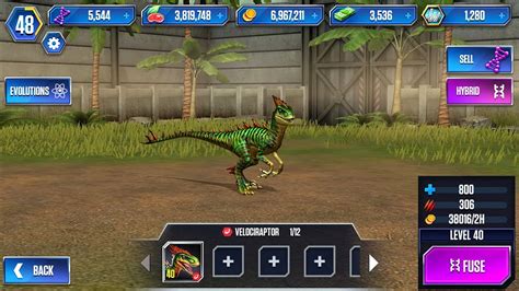 Velociraptor Max Level 40 Jurassic World The Game Ios Android Gameplay Youtube