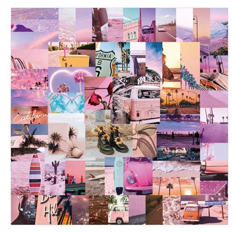 62 Pieces Stickers California Sunset Aesthetic Stickers Waterproof