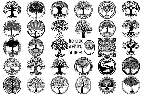 Tree Of Life Silhouettes Ai Eps Vector And Png 154061 Illustrations