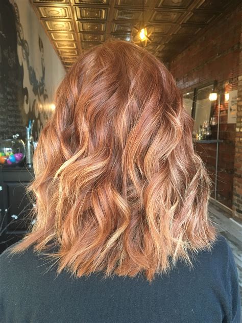 Natural Red Hair With Subtle Blonde Bayalage Highlights Red